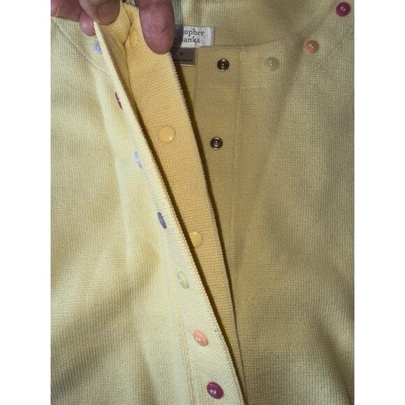 Christopher & Banks Womens S Yellow Snap Cardigan Sweater Granny Core READ - Picture 6 of 9